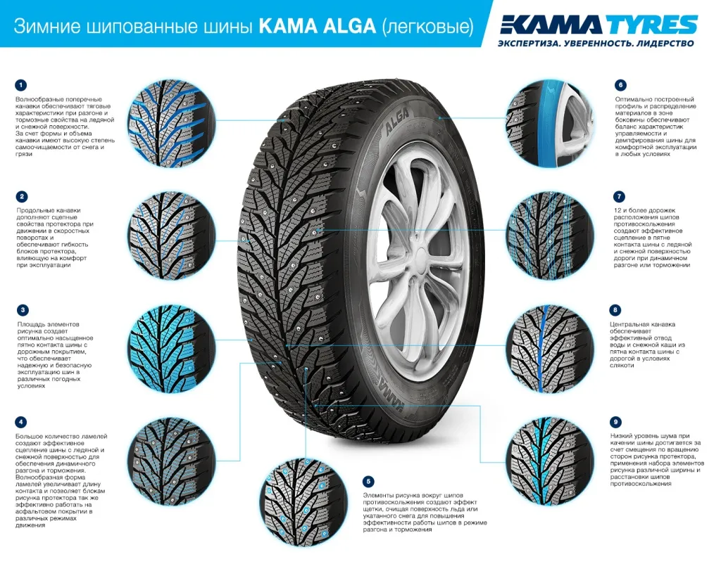 Зимние шипованные шины KAMA ALGA (НК-531) 195/65 R15 в Новокузнецке Зимние шипованные шины KAMA ALGA (НК-531) 195/65 R15 в Новокузнецке